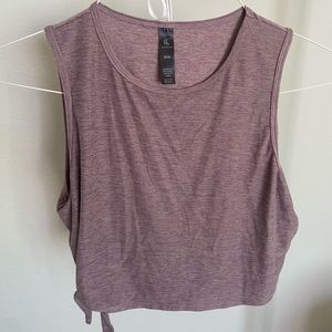 Purple tie workout top
